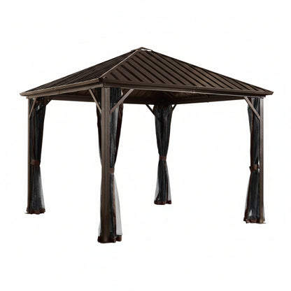 Outdoor 10' X 12' Dakota Hardtop Gazebo Outdoor Sun Shelter