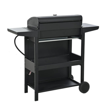 Propane Grill 4 Burner Barbecue Grill Stainless Steel Gas Grill in Black