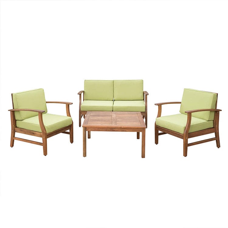 Outdoor Parlor Furniture 4 pcs Teak Acacia Wood Chair patio Set