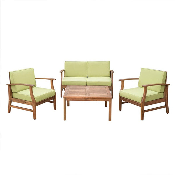 Outdoor Parlor Furniture 4 pcs Teak Acacia Wood Chair patio Set