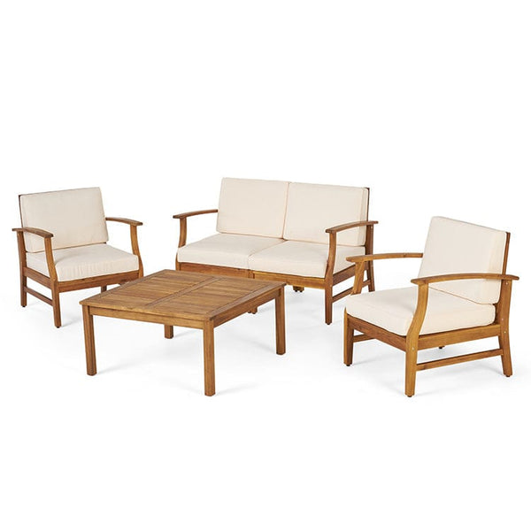 Outdoor Parlor Furniture 4 pcs Teak Acacia Wood Chair patio Set
