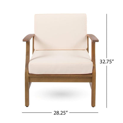 Outdoor Parlor Furniture 4 pcs Teak Acacia Wood Chair patio Set