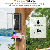 Outdoor Grill Gazebo Built to Protect and Power, Cedar Wood Frame, Steel Roof, USB Charging Ports