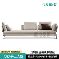 Scandinavian Corner Teak Rainproof Rattan Furniture