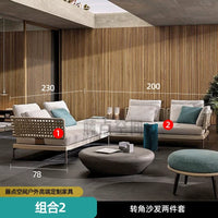 Scandinavian Corner Teak Rainproof Rattan Furniture