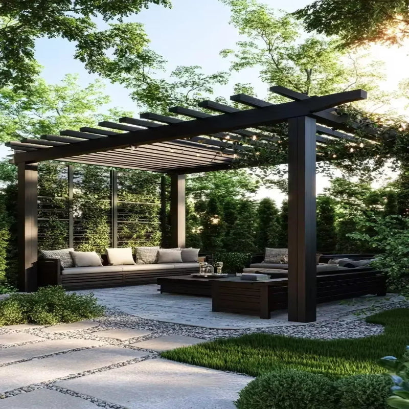 Outdoor Waterproof Pergola Aluminium Motorized Louvered Pergola Canopy Exterior Gazebo Bioclimatic Pergolas Shading Gazebo