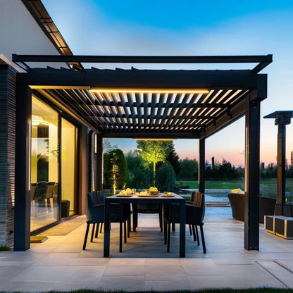 Outdoor Waterproof Pergola Aluminium Motorized Louvered Pergola Canopy Exterior Gazebo Bioclimatic Pergolas Shading Gazebo