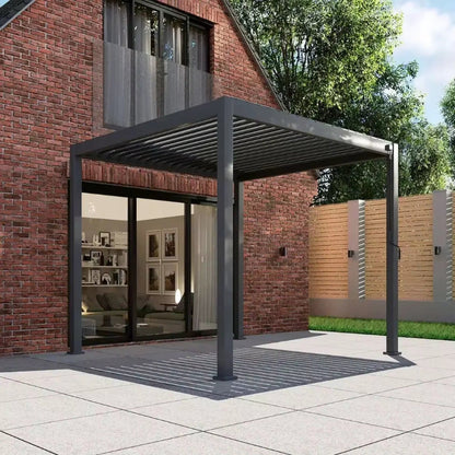 Outdoor Waterproof Pergola Aluminium Motorized Louvered Pergola Canopy Exterior Gazebo Bioclimatic Pergolas Shading Gazebo