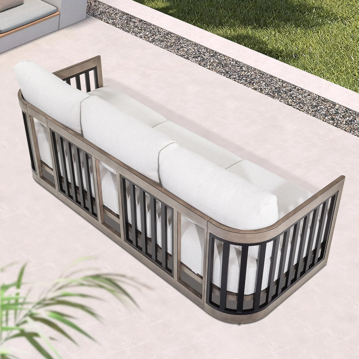 Outdoor Parlor 6-Piece Swivel Aluminum Patio Conversation Set with Ottoman