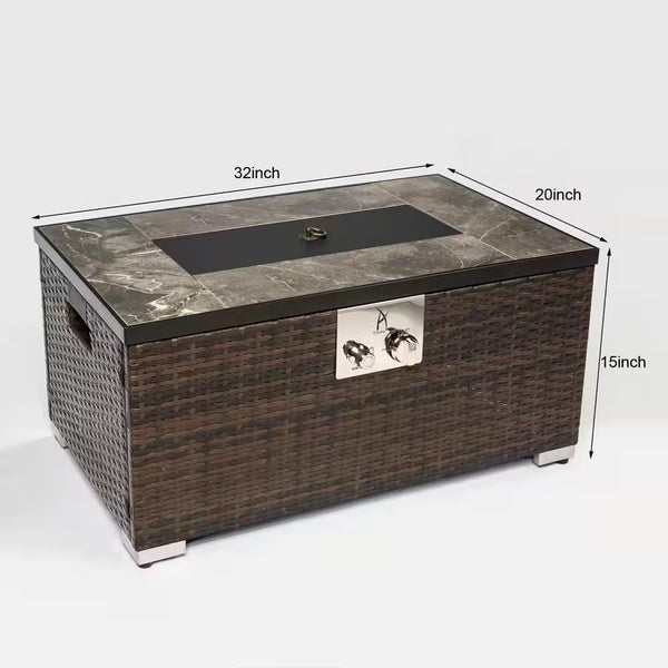 Propane Fire Pit Table Built for Year-Round Gatherings, 40,000 BTU Output, Auto-Ignition, Weather Cover